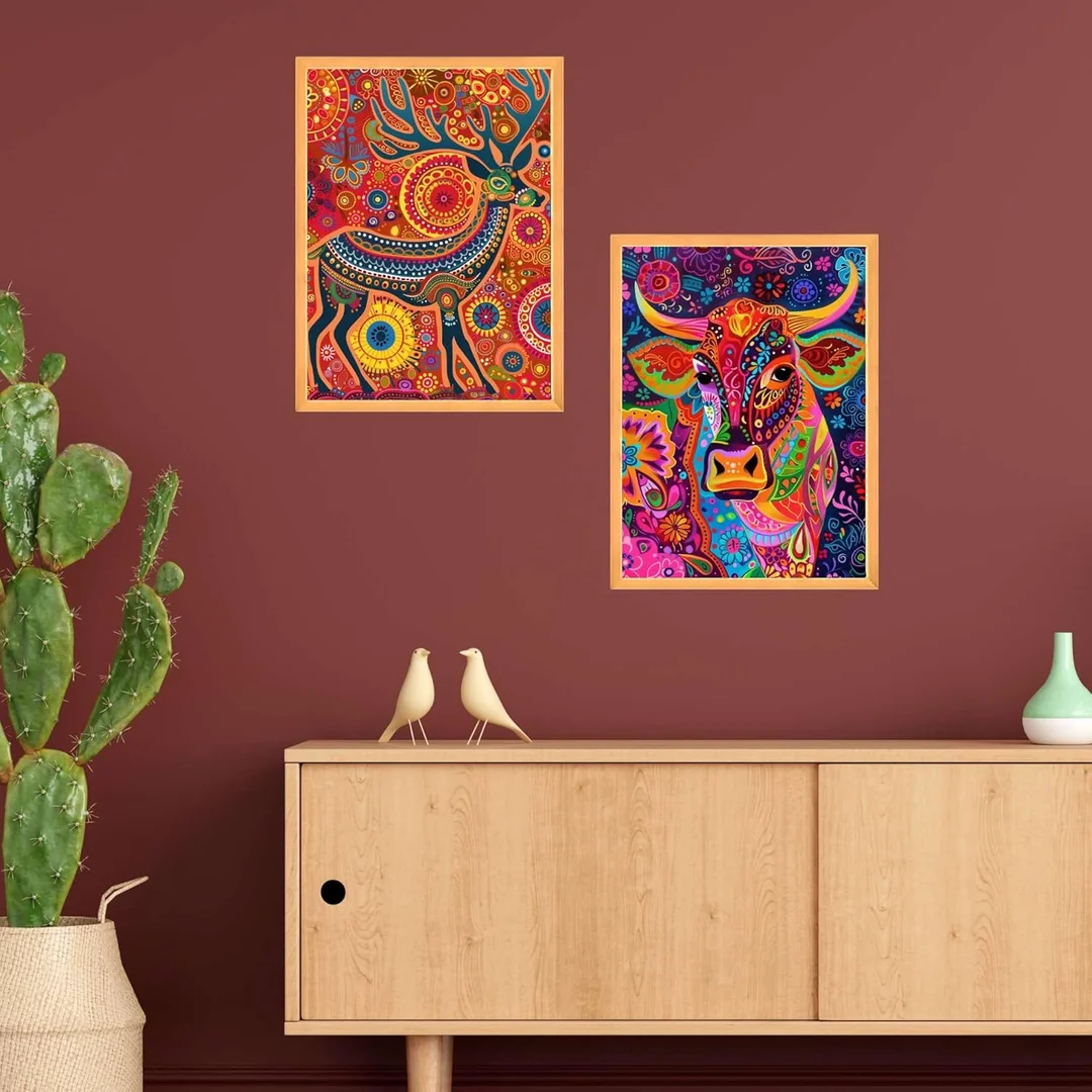RADHE SHOPPEE Wall Paintings Set of Two | Large Framed Wall Art for Living Room Bedroom | Home Decoration and Office Wall.  image 2