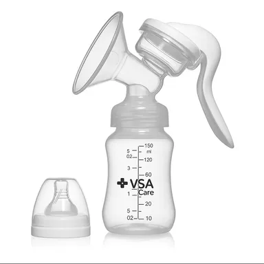 VSA CARE Manual Breast Pump with Feeding Nipple & Silicone Pad | BPA‑Free Comfort | For New Mothers & Travel Use thumbnail 0