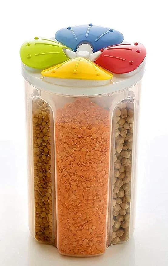 Airtight Food Container Set of 2 | Transparent Fiber Storage Container for Kitchen | Varsha Creation Shoppe Kitchen Storage Containers image 1