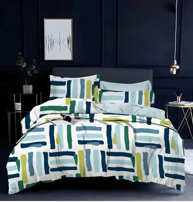 OPTICA WEAVES Microfiber Double Bedsheet | 144 TC Floral Printed Zig Zag Design with 2 Pillow Covers | Soft  Breathable & Wrinkle Free | Ideal for Double Bed  thumbnail 0