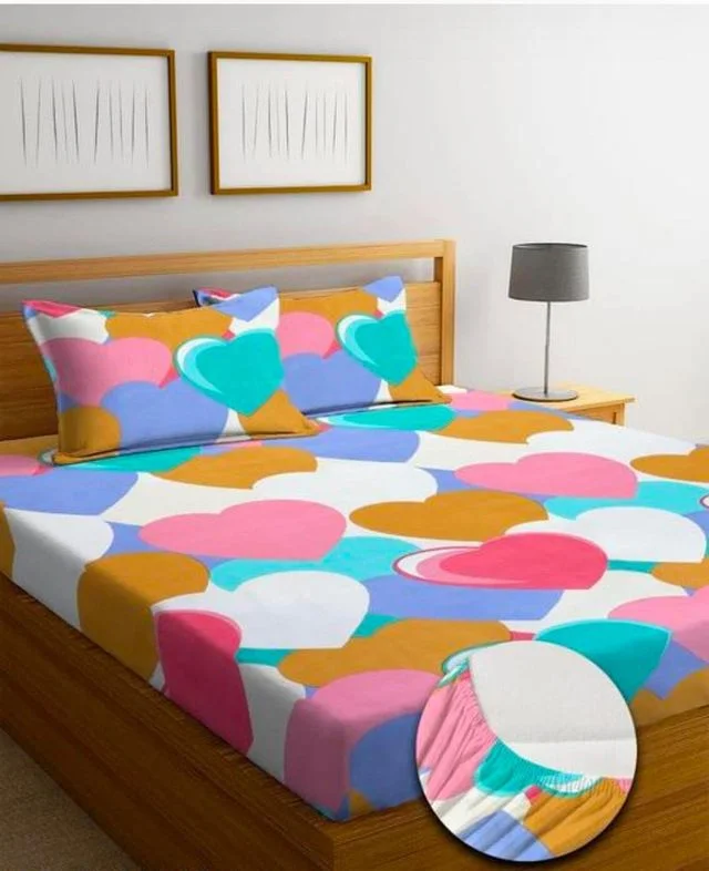 Cotton Double Bedsheet with 2 King Size Pillow Covers | 220 TC Ultrasoft Wrinkle Free Breathable | 90x90 Inches Abstract Dark Grey image 1