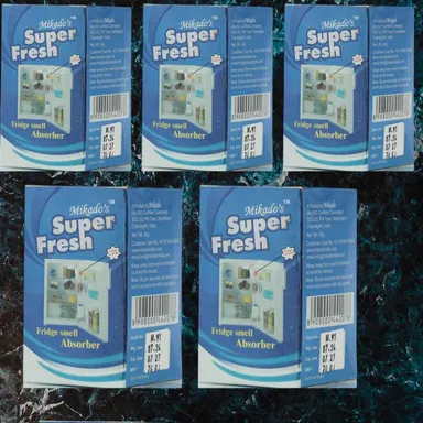 Mikado Super Fresh Fridge Freshener Pack of 5 | non toxic fridge odor eliminator long lasting pack. thumbnail 0