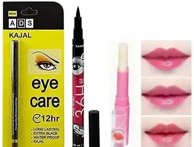 ADS 36h Longlasting Black Kajal & Eyeliner Combo with Color Change Lip Balm | ADS thumbnail 3
