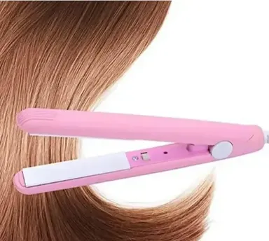 Mini Hair Straightener | Portable Travel Flat Iron, Pink  thumbnail 0