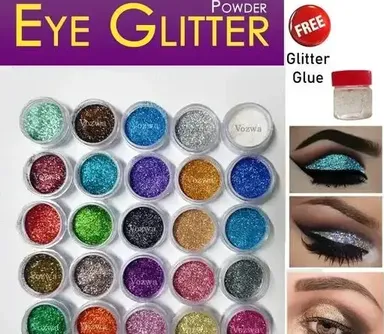 Vozwa waterproof glitter eyeshadow set | 25 shades multicolor sparkle powder thumbnail 1