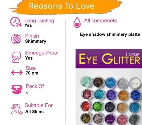 Vozwa waterproof glitter eyeshadow set | 25 shades multicolor sparkle powder image 3