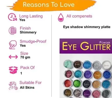 Vozwa waterproof glitter eyeshadow set | 25 shades multicolor sparkle powder thumbnail 2
