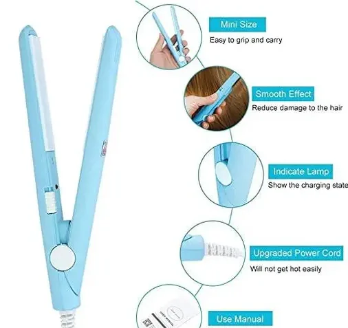 Mini Keratin Hair Straightener with Floating Plates | Professional Selfie Hair Straightener Wired Pink | Portable Pack of 1 image 2