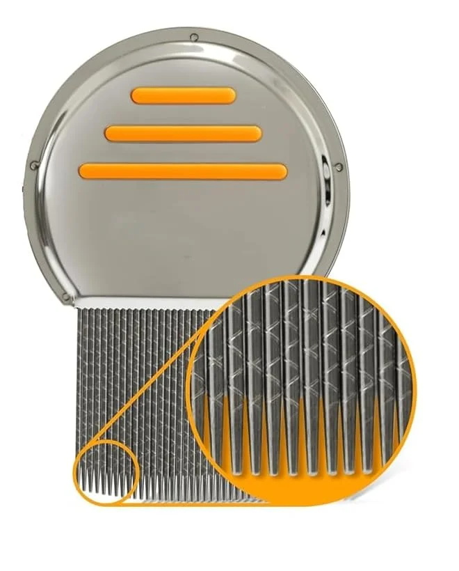 Faigy Lice Comb for Women and Kids | Stainless Steel Lice Terminator Fine Egg Nit Removal Comb | Scalp Louse and Eggs Remover (Pack of 2) image 1