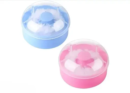 Lanellie Powder Puff with Container for Baby India | Classic Baby Powder Puff Set of 2 by Lanellie image 1