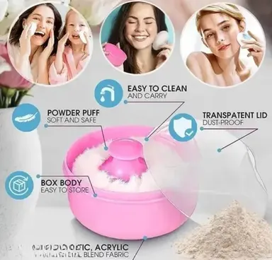 Lanellie Powder Puff with Container for Baby India | Classic Baby Powder Puff Set of 2 by Lanellie thumbnail 1