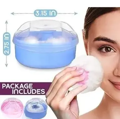 Lanellie Powder Puff with Container for Baby India | Classic Baby Powder Puff Set of 2 by Lanellie thumbnail 3
