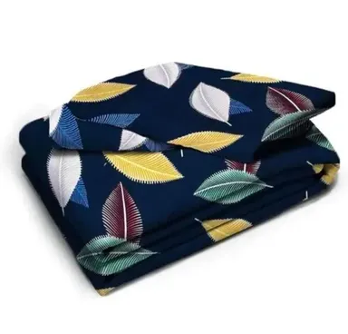 Elastic Fitted King Size Bedsheet (68x78x8 inches) with 2 Pillow Covers Blue | Cotton Fitted Bedsheet for King Bed India | Elastic Border Bedsheet thumbnail 2