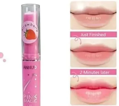 Pink Magic Colour Changeable Lipbalm Pack of 2 | Strawberry Flavour Moisturizing Lip Balm image 2