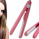 Mini Hair Straightener Pink Ceramic Portable Flat Iron for Travel with Fast Heating Compact Design for Daily Styling image 2