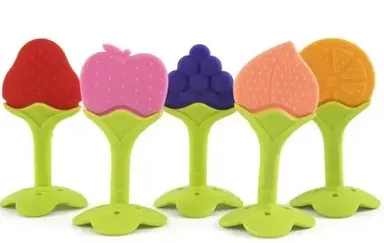 Baby Silicone Teether Pack of 2 | BPA-Free Soft Silicone Teething Toy for Infants |Months thumbnail 0