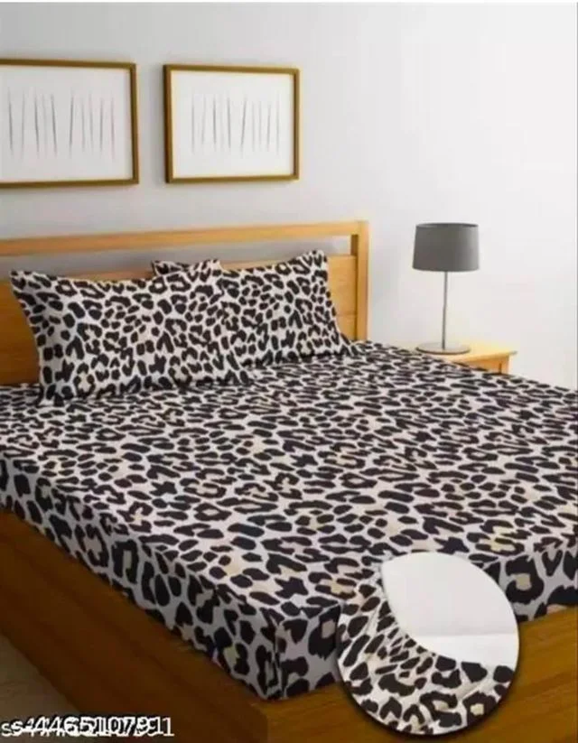 Cotton Double Bedsheet Set with 2 King Size Pillow Covers | Wrinklefree Breathable 220 TC Supersoft Flat Bedsheet for Double Bed | Skin Color image 1