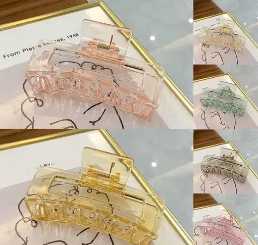 Hair Clutcher for Women | Collection Crystel Unbreakable Claw Clip 4PC Random Color Floral Hair Accessories image 3