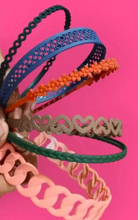 Plastic Headbands for Women Girls | 6 PCS Colorful Cute No Slip Hair Bands | Korean Style Sweet Full Shaped Acrylic Plastic Headband | Matt Solid Color Hairband | Simple Hair Clip Hoop image 1