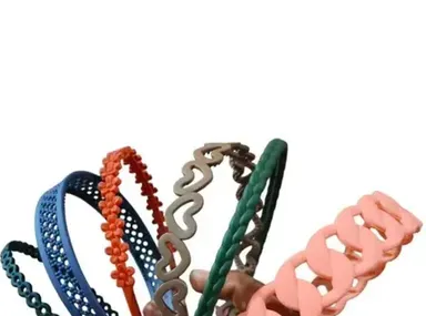 Plastic Headbands for Women Girls | 6 PCS Colorful Cute No Slip Hair Bands | Korean Style Sweet Full Shaped Acrylic Plastic Headband | Matt Solid Color Hairband | Simple Hair Clip Hoop thumbnail 1