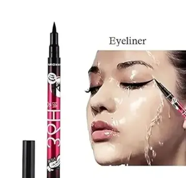 Red Apples Shape Lipstick Waterproof | 36h Eyeliner Long Lasting Makeup Combo by Coral Pink Glossy Finish Free Puff thumbnail 1