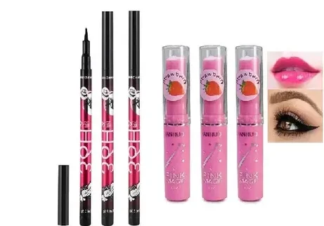 Yanqina 36H Waterproof Eyeliner India | TiuaNio Pink Magic Color Change Lipstick image 1