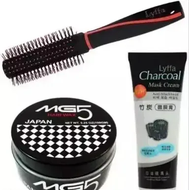 Charcoal Face Mask & MG5 Hair Wax Combo | Salon Hair Comb | Men's Grooming Kit thumbnail 0