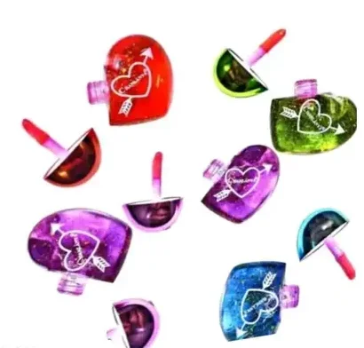 Lip Gloss Tint for Dry and Chapped Lips Pack of 2 | Waterproof Metallic Finish | Cute Heart-Shaped Packaging image 2
