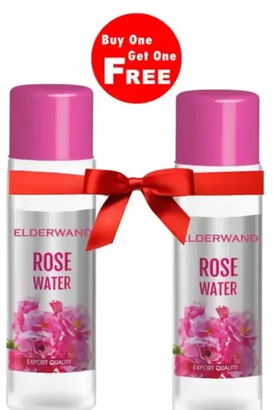 Natural Rose Water Spray 240ml Pack of 2 | Steam Distilled Gulab Jal Toner | ELDERWAND thumbnail 0