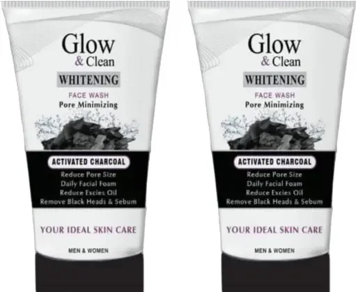 Glow Clean Whitening Face Wash| with Activated Charcoal | Pack of 2 for All Skin Types image 1