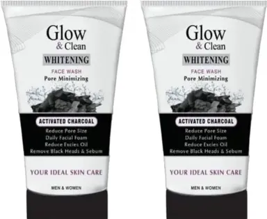 Glow Clean Whitening Face Wash| with Activated Charcoal | Pack of 2 for All Skin Types thumbnail 0