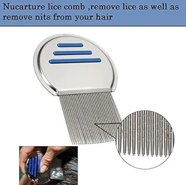 Lice Remover Comb for Women and Kids | Stainless Steel Lice Terminator Comb for Fine Egg Nit Lice Removal | Hair Scalp Louse and Eggs Remover |(Pack of 1) thumbnail 1
