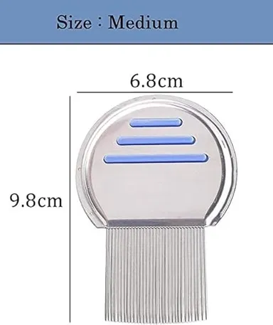 Lice Remover Comb for Women and Kids | Stainless Steel Lice Terminator Comb for Fine Egg Nit Lice Removal | Hair Scalp Louse and Eggs Remover |(Pack of 1) thumbnail 3