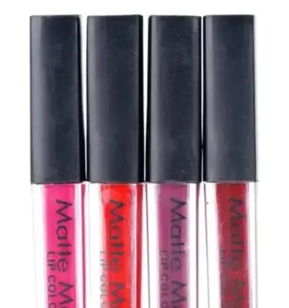 Red Edition Liquid Matte Lipstick Set of 4 with Black 36H Waterproof Eyeliner |Long-Lasting Matte Finish for Women and Girls image 2