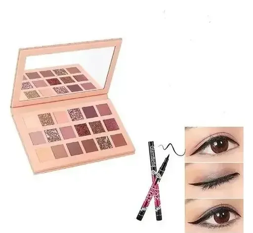 New Nudee Eyeshadow Palette with 36h Waterproof Eyeliner | Multicolor Shimmer & Matte Shades | Long-lasting Makeup Kit image 1