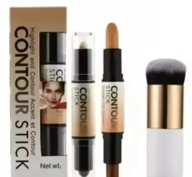 Contour Stick with Foundation Brush | 2-in-1 Contouring Makeup Stick for Indian Skin | Dual Tip Natural Finish Face Sculptor thumbnail 0