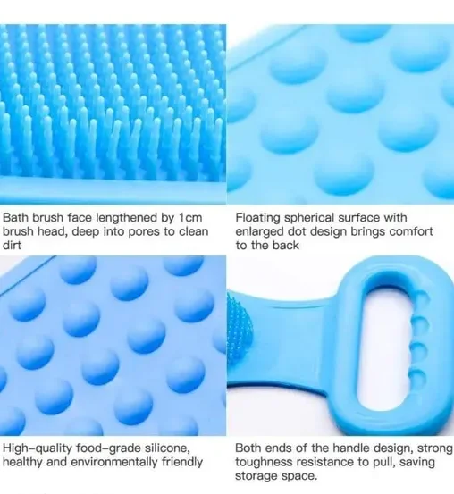 Soft Bath Body Brush Combo | Shampoo Dispenser Back Scrubber | Deep Cleaning Gentle Massage | Exfoliating Shower Scrub for Kids Men Women image 2