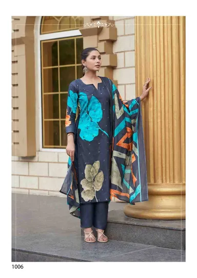 Cotton Printed Women Suit | Handwork Cotton Salwar Suit | Unstitched Cotton Dress Set  thumbnail 0