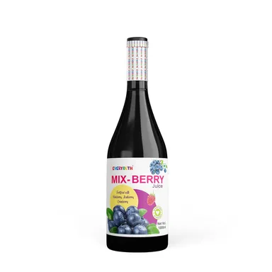 EVERYOUTH Mix Berry Juice, 1000ml, Fortified with Blueberries, Raspberries, Cranberries | Vegan, Antioxidant-Rich, No Added Sugar, Ideal for Immunity Boost thumbnail 1