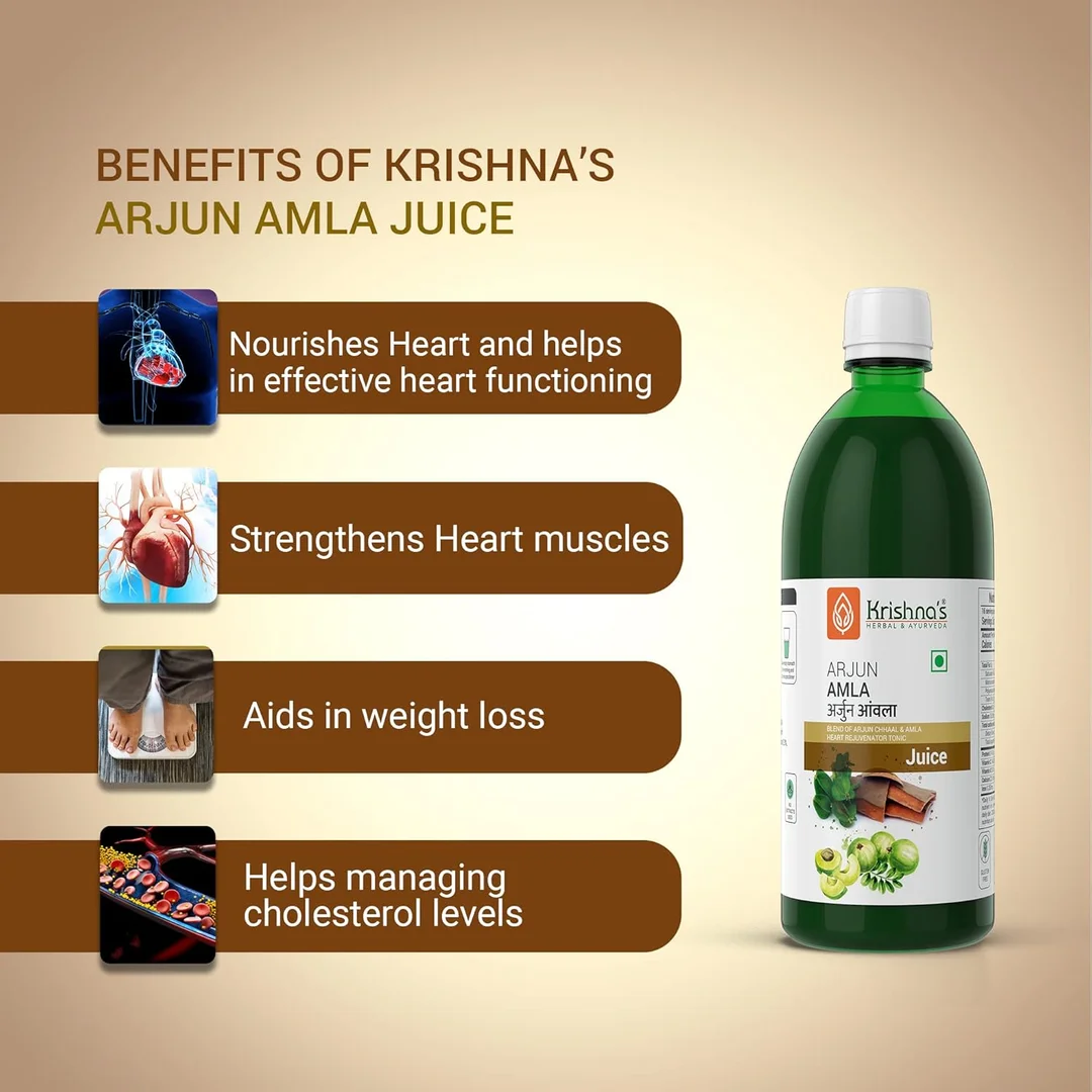 Arjun Amla Juice |500 ml Heart Health Booster | Natural Herbal Blend | Best Amla Juice for Strong Heart | Organic & Pure image 3
