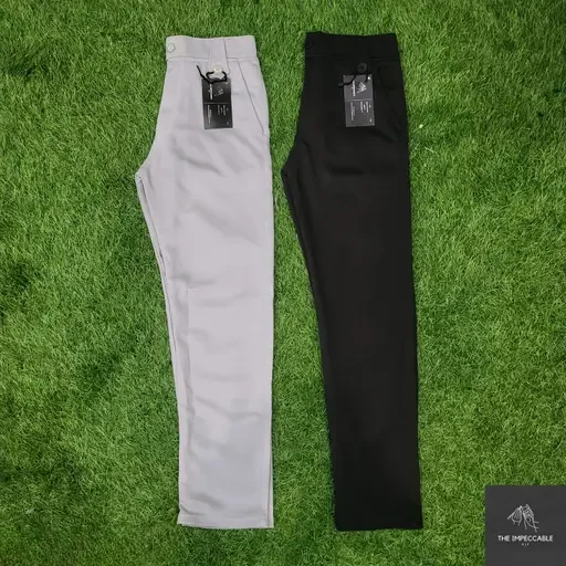 impeccable fit Kids Trousers Combo | Soft Breathable Fabric, Elastic Waist | Boys Girls Bottomwear Pack of 2 | Daily Wear Pants for Kids India image 1