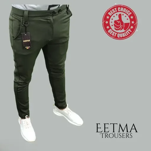 Men's Lycra Blend Casual Trouser | Comfortable Grey Slim Fit Pant | Stretchable Waist | Stylish & Durable | Ideal for Men & Boys | Pack of 2 image 3