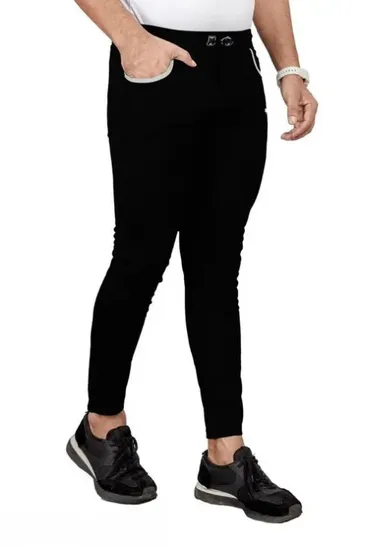 Men Lycra Jogger Pants Pack of 2, Soft Stretch Gym Joggers thumbnail 2