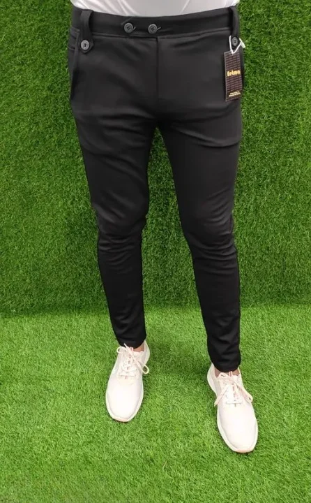 Eetma Track Pant Trouser for Men | Lycra Blend Casual Wear Lower | Black Twill Fabric | Gym & Office Use | Pack of 1 image 4