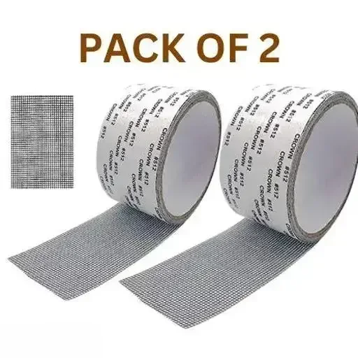 Kelby Mosquito Net Repair Tape | Strong Adhesive Waterproof Fiberglass Mesh Tape for Window & Door Screen Patches | Heavy-Duty Tear-Resistant | Pack of 2 (200cm x 5cm) | Best DIY Screen Repair India image 1