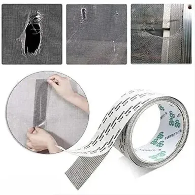 Kelby Mosquito Net Repair Tape | Strong Adhesive Waterproof Fiberglass Mesh Tape for Window & Door Screen Patches | Heavy-Duty Tear-Resistant | Pack of 2 (200cm x 5cm) | Best DIY Screen Repair India thumbnail 1