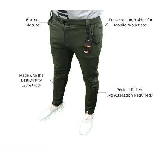 Lycra Blend Trousers Men, Soft Stretch Casual & Office Wear Pants for Boys & Men image 3