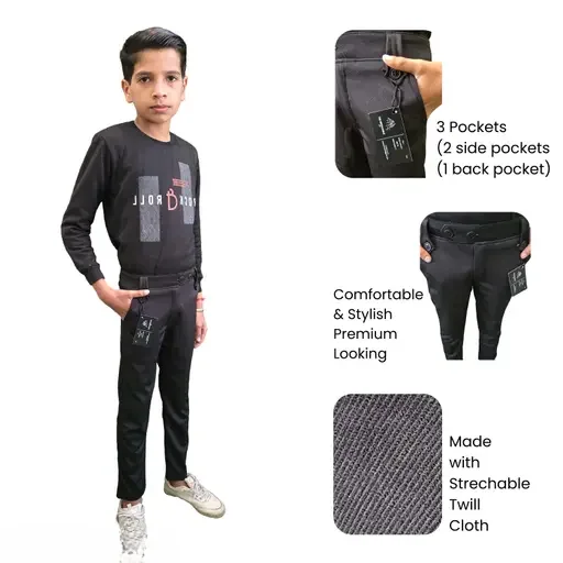 Kids Trousers | Comfortable Stylish Boys & Girls Pants | Pack of 1 | Flexible Waistband | Durable Playwear image 1