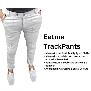 Men Lycra Jogger Pants Pack of 2, Soft Stretch Gym Joggers thumbnail 2
