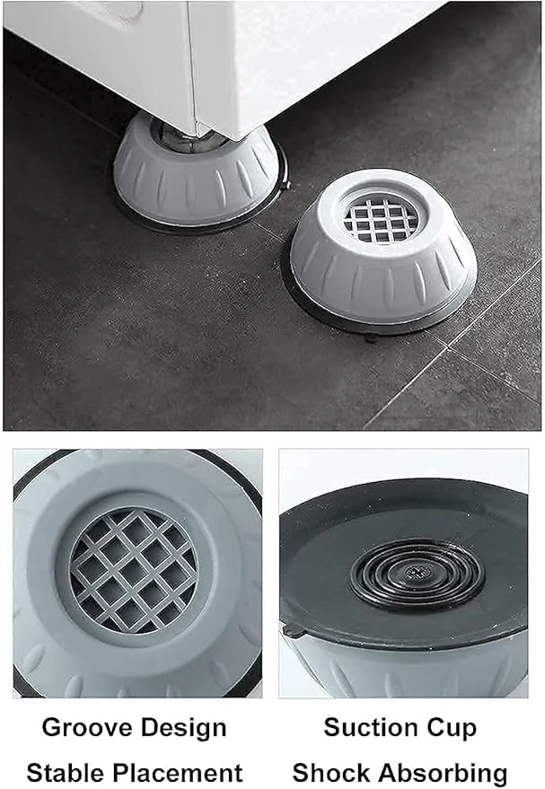Anti Vibration Pads for Washing Machine | Shock Absorber Feet Pads with Suction Cup | Noise Cancelling Non Slip Plastic Support| Pack of 4 image 2